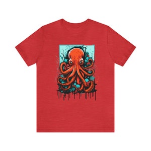 Graffiti Octopus T-Shirt Large Front Print Silver Color Featured image 6