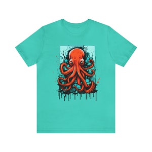 Graffiti Octopus T-Shirt Large Front Print Silver Color Featured image 9