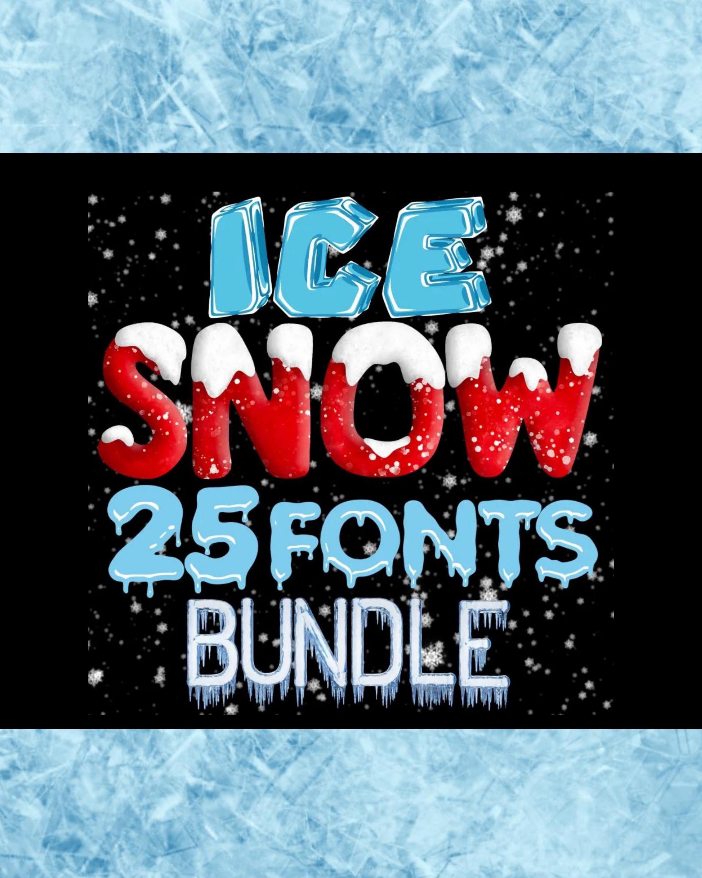 Snowfont Ice Snow Font Bundle: 3D Winter Alphabet (PNG, SVG) - Etsy