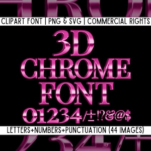 Letras metálicas cromadas en rosa 3D, fuente PNG SVG, letras rosadas cromadas, letras elegantes de lujo, Canva Adobe, alfabeto metálico rosa