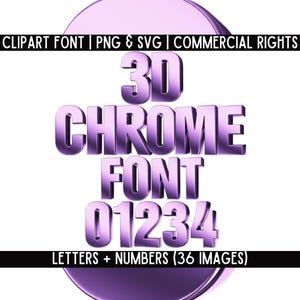 Letras de cromo morado 3D, fuente metálica PNG SVG, letra de cromo morado, letras elegantes de lujo, Canva Adobe, alfabeto morado metálico