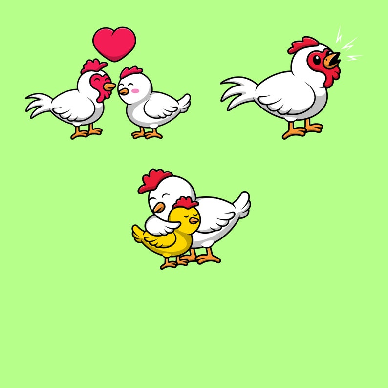 11 Funny Chicken Clipart Bundle SVG PNG JPG Pdf Cartoon Cute - Etsy