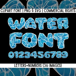 3D Water Letters Font PNG SVG,Licuid, 3D Water Letters Bundle for Cricut, Canva and Adobe, Fruit Alphabet