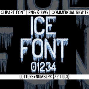 Fuente de letras 3D ICE PNG SVG, letras de hielo, paquete de letras 3D Frozen para Cricut, Canva y Adobe, alfabeto de frutas
