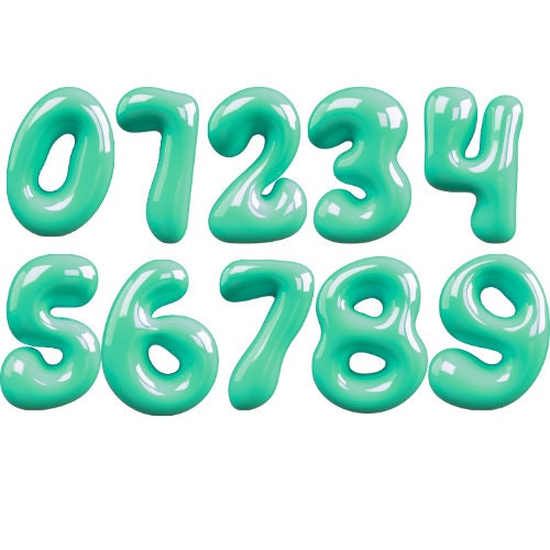 3D Bubble Letters Green Font PNG SVG, Green Bubbly Letter, Summer Cute ...