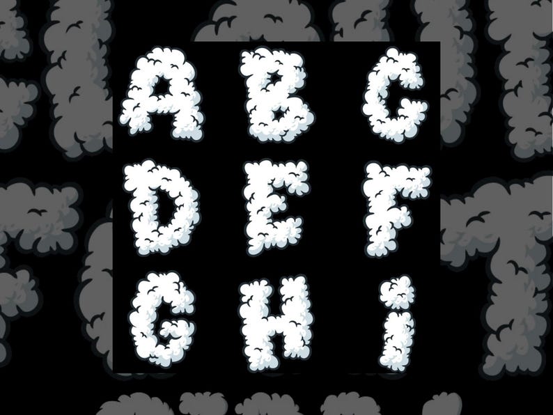 3D Clouds Letters Font PNG SVG, Cloud Letters, 3D Cute Playful Letters ...