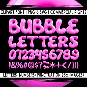 Letras de burbujas 3D, fuente rosa PNG SVG, letra burbujeante rosa fuerte, paquete de letras de piscina burbujeante 3D divertidas y lindas de verano para Cricut, Canva y Adobe