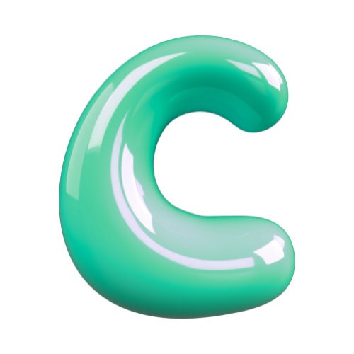 3D Bubble Letters Green Font PNG SVG, Green Bubbly Letter, Summer Cute