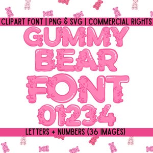 Letras de osito de goma, fuente rosa PNG SVG, letra rosa burbujeante, paquete de letras de piscina burbujeante 3D divertidas y lindas de verano para Cricut, Canva y Adobe