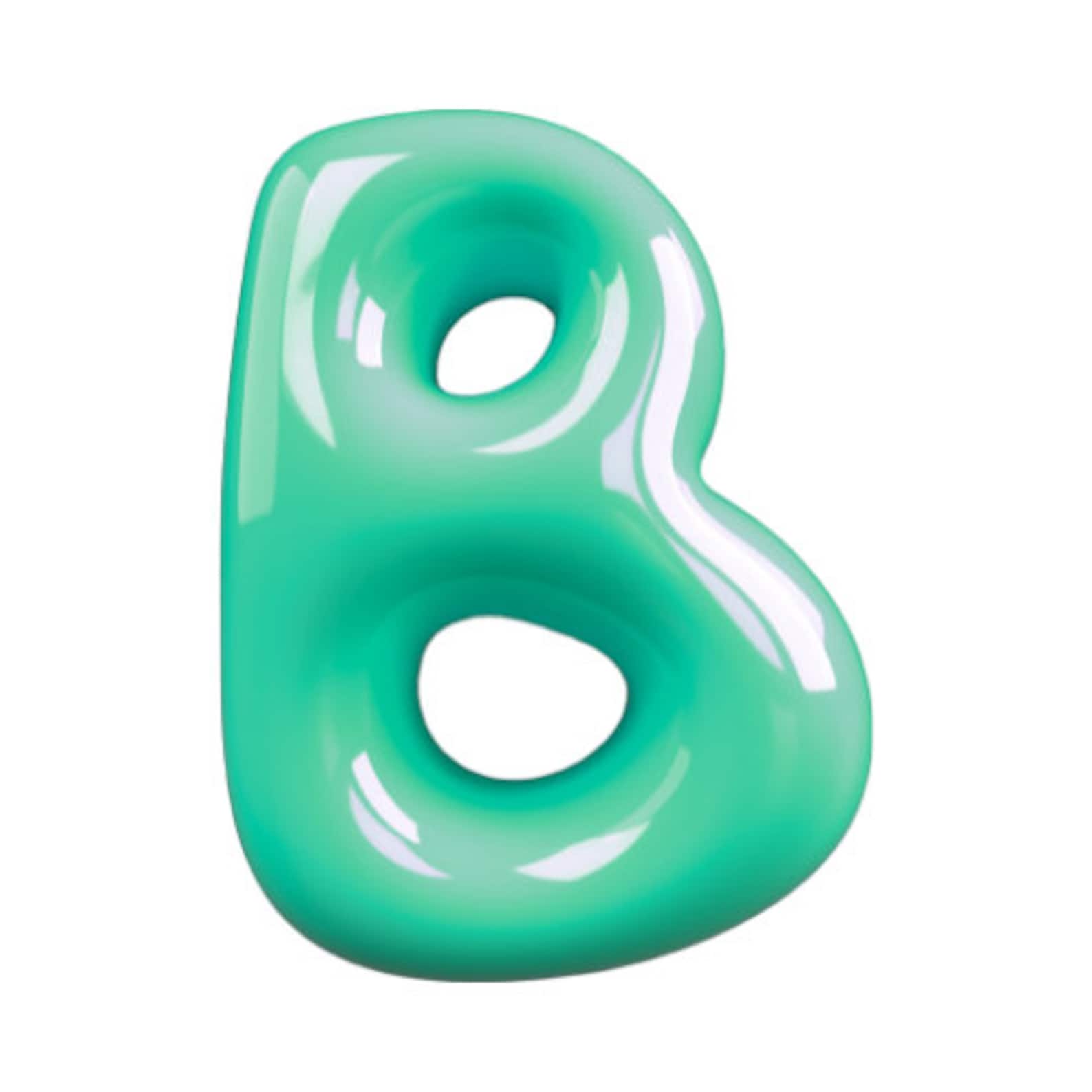 3D Bubble Letters Green Font PNG SVG, Green Bubbly Letter, Summer Cute