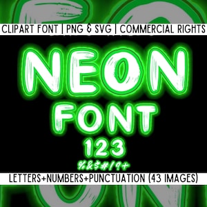 Fuente verde neón SVG PNG, fuente con efecto brillante, números de neón, clipart de alfabeto de neón verde, alfabeto de clipart, fuente de clipart, letras de neón, garabato.