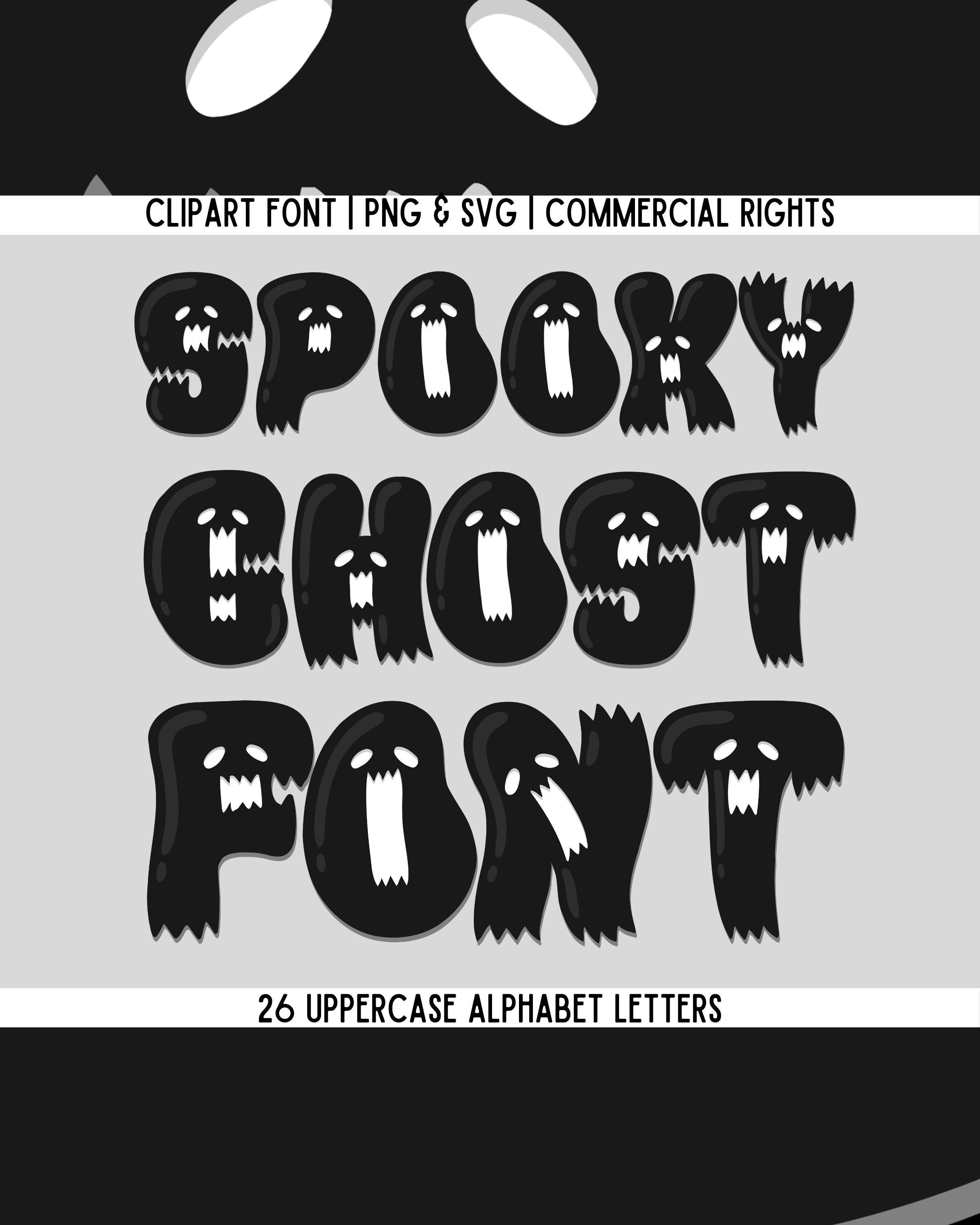 Spooky Ghost Font: Scream Halloween Letters (PNG SVG) - Etsy