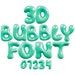3D Bubble Letters Green Font PNG SVG, Green Bubbly Letter, Summer Cute ...