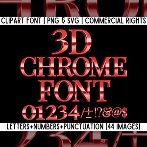 3D Red Chrome Letras Metálicas Fonte PNG SVG, Chrome Red Letter, Elegant Luxury Letters, Canva Adobe, Red Metallic Alphabet