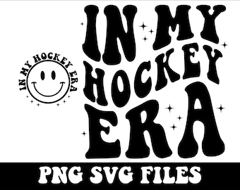 In meinem Hockey-Era-Svg gewellte gestapelte Smiley-Taschen-Design Retro Hockey-Sg