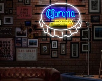 Beer Bar Corona Handmade Personalized gift Handmade Gift Neon Sign Custom Neon Sign Light Real Glass Neon Sign Light Lamp