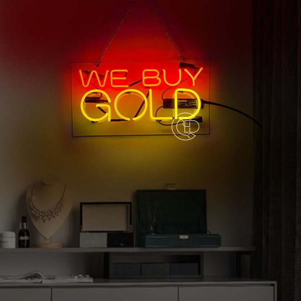 We Buy Gold Neon Sign Etsy