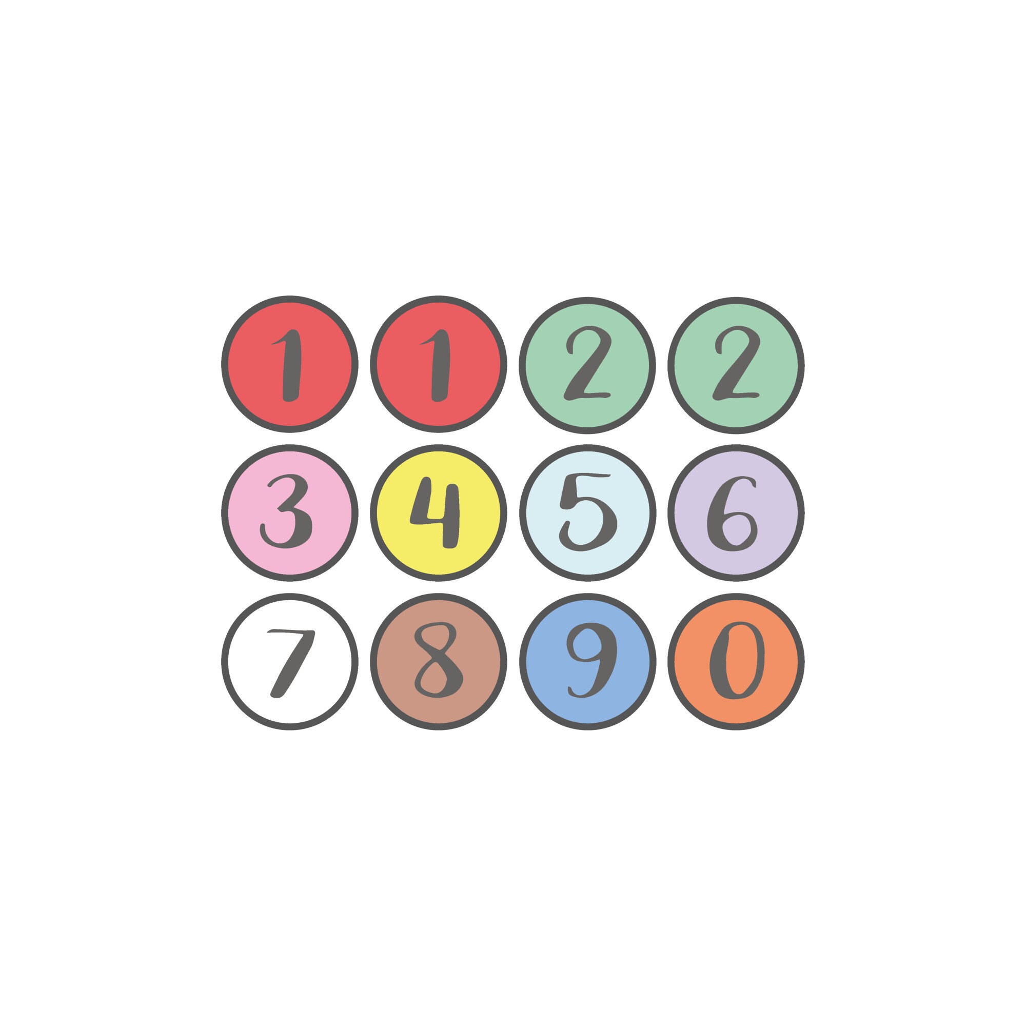 Large Rounf Magnetic Numbers Numbers Magnet Set, Round, Numbers 0-9, Digits on Fridge Magnets ...