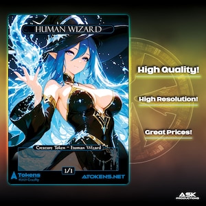 Alternative Tokens - Blue Human Wizard - Splashy Flow
