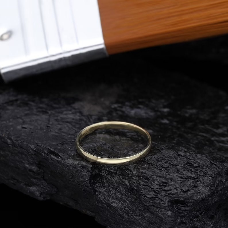 Tiny Engagement Ring, Skinny Gold Ring, 18k gold filled ring, thin wedding band women, north star ring image 2