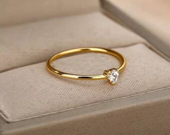 Glamorous Gold Heart-Shaped Diamond Ring | Luxury gold heart ring with diamonds| Customizable gold heart ring with diamonds