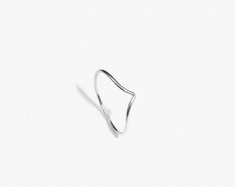 Plain V Stacking Ring| V Shaped Wishbone Ring| 9k_14k_18k Solid Ring