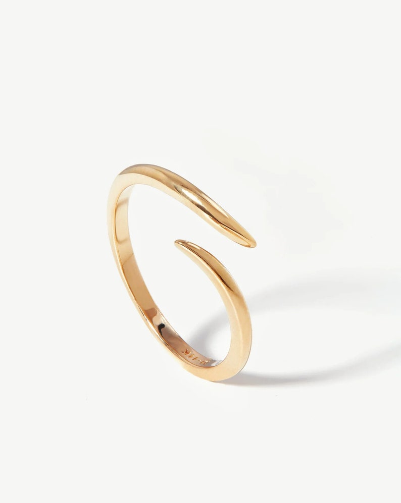 Elegant Thin Gold Open Ring 14K Gold Filled & 9K Gold Options image 1