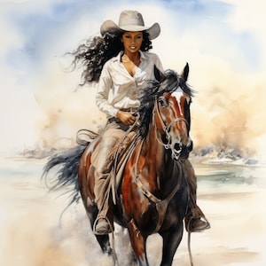 Coastal Cowgirl: Fearless -Printable wall art| African American Art| Digital art |Black art| Black woman art