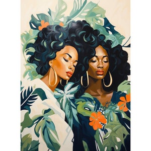 The Traveling Sisterhood 1 -Printable wall art| African American Art| Digital art |Black art| Black woman art