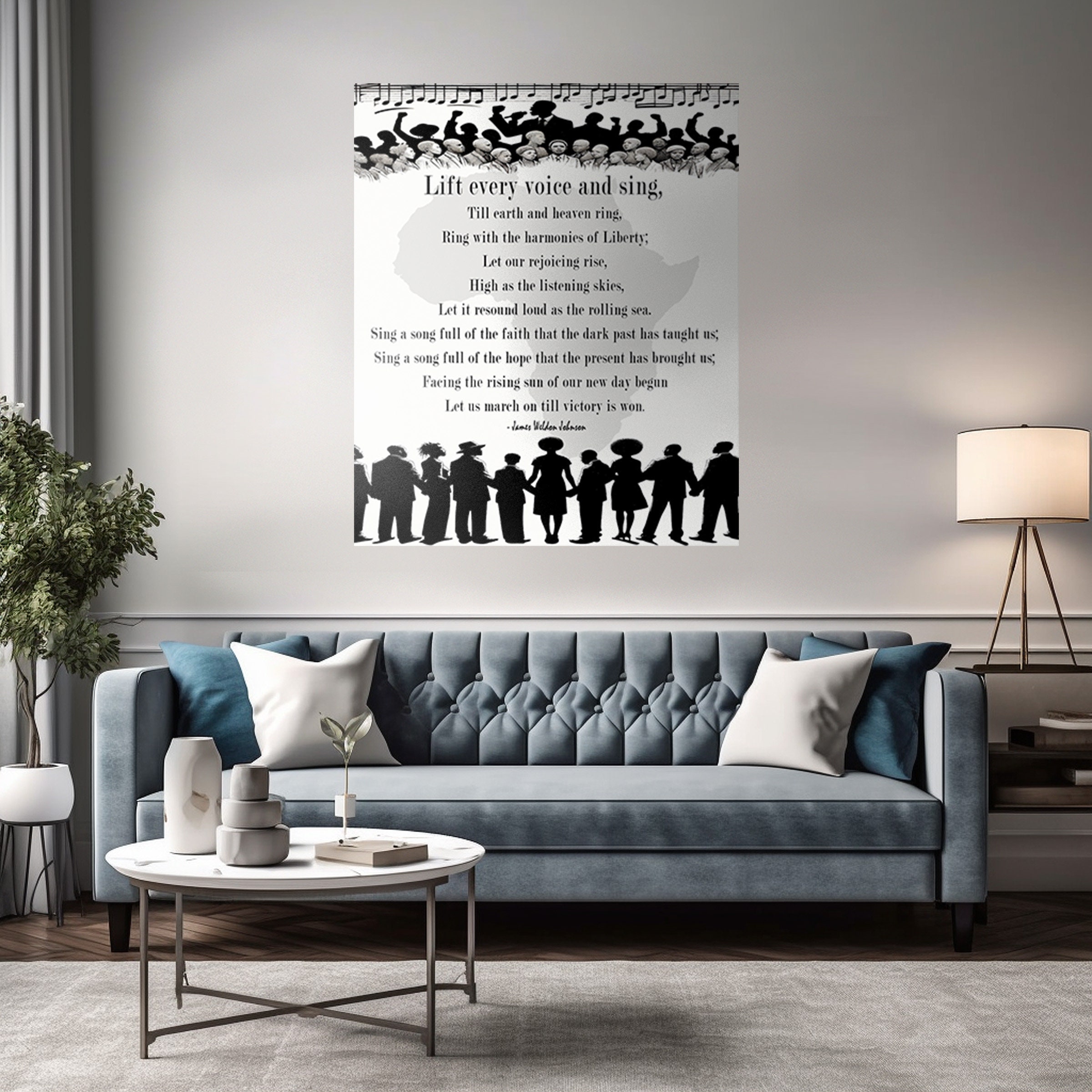 Lift Every Voice and Sing Lyrics Print: Black History Month Art ...