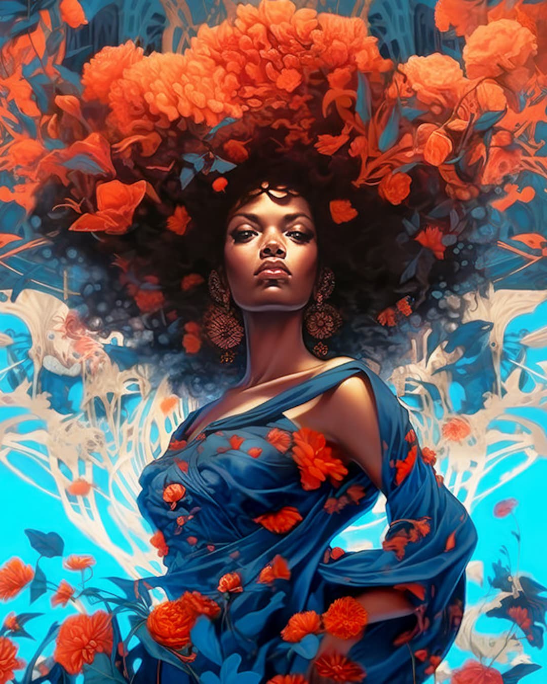 Black Woman Art Print: \, image size:1080x1350