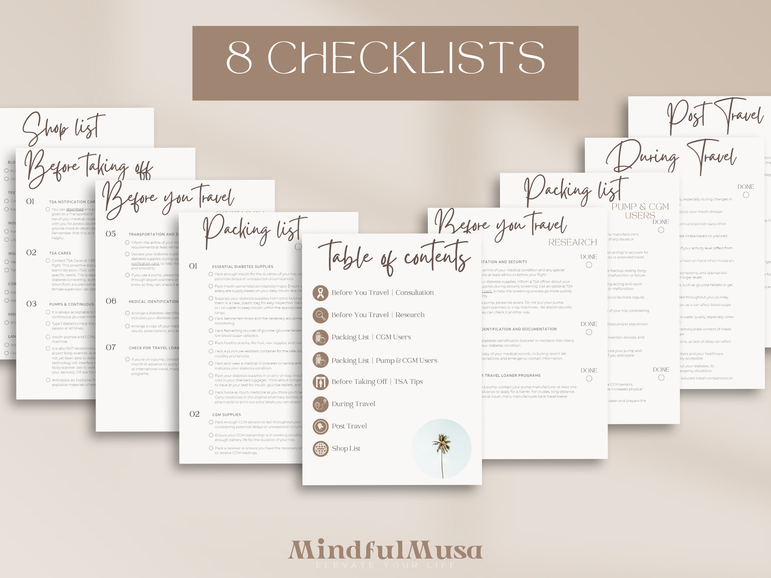 Fillable T1D Travel Checklist, Printable Type 1 Diabetes Vacation