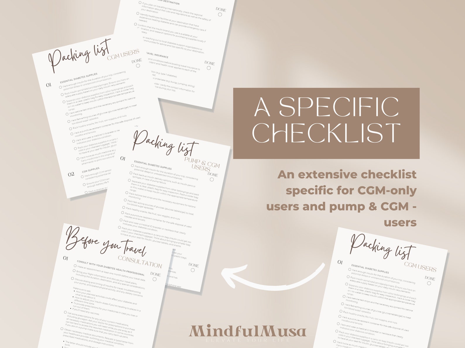 Fillable T1D Travel Checklist Printable Type 1 Diabetes Etsy