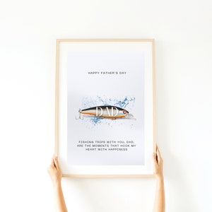 Happy father day, Instant download, Wall decor, Dad gift, Digital print, Fishing gift for dad, Dad