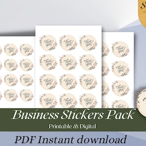 Thank you for Supporting My Small Business Label/Sticker, Small Business Stickers, Thank You Sticker, Thank You Label Template
