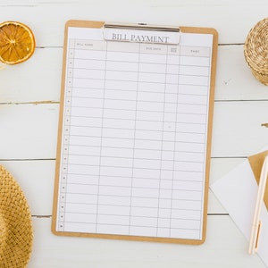 Monthly Bill Tracker Printable, Bill Payment Tracker, Bill Pay Checklist Organizer, Monthly Bill Tracker Printable, Bill Payment Checklist