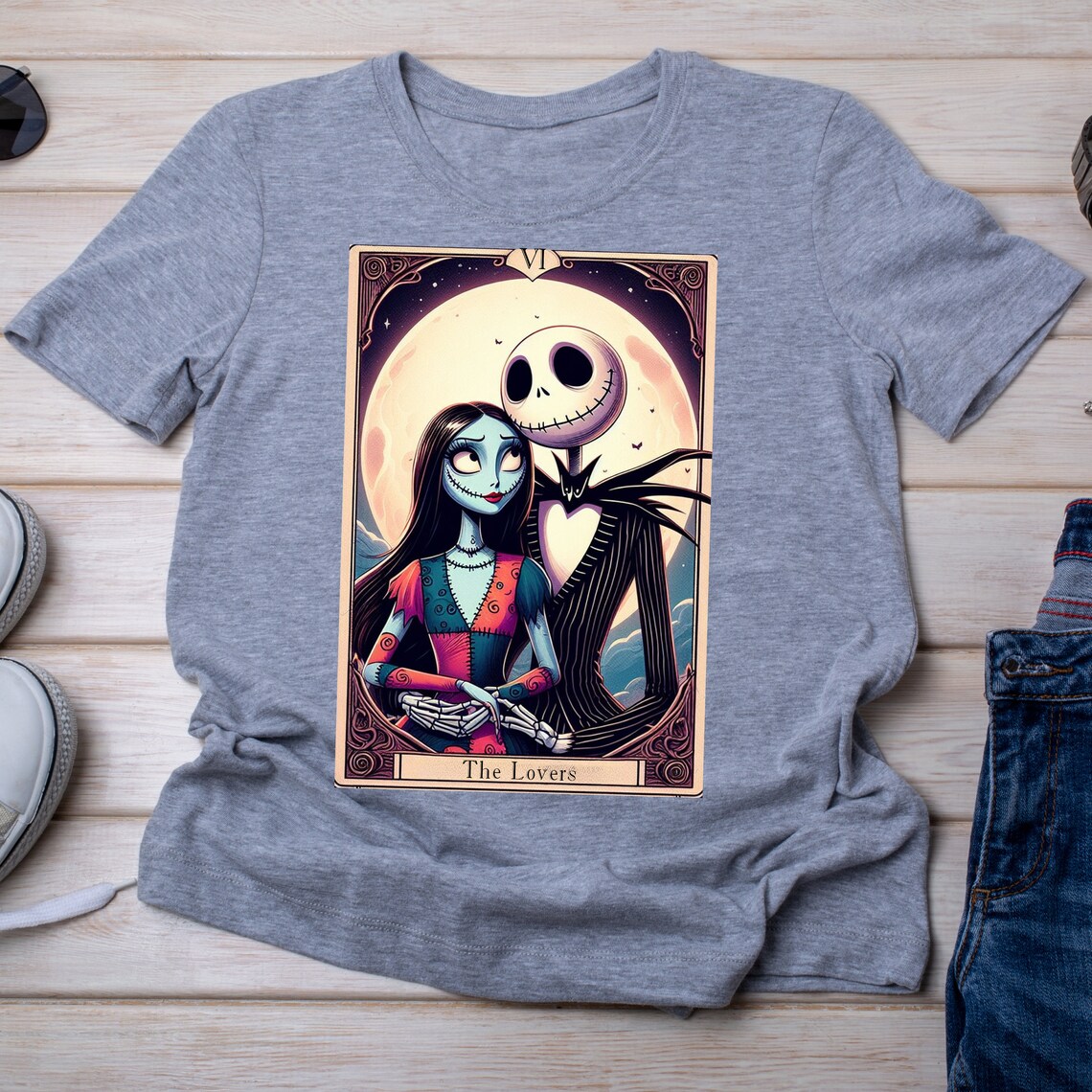 Jack and Sally the Lovers Tarot Card Digital SVG PNG Files, Valentines Day Just Married ...