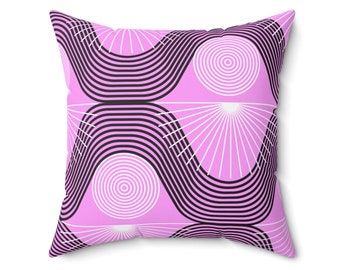 Decorative pillow patterned cushion living room back rest soft square cosy African print cushion purple swirls abstract pattern decor pillow