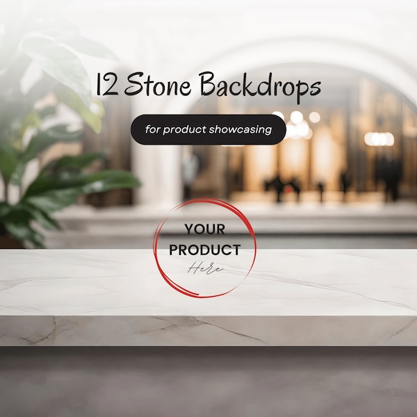 Stone Product Background Templates | Merchandise Presentation mockups | Digital Backdrops