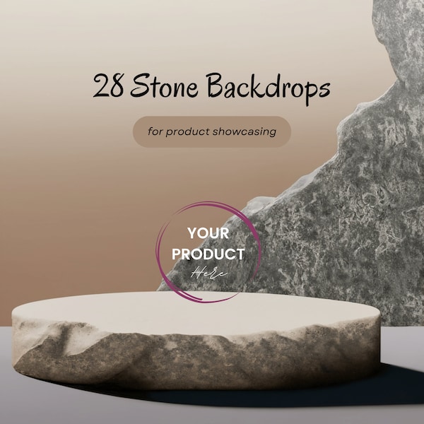 Stone Podium Backdrop | Product Background Templates  | Product showcasing mockup | Platform
