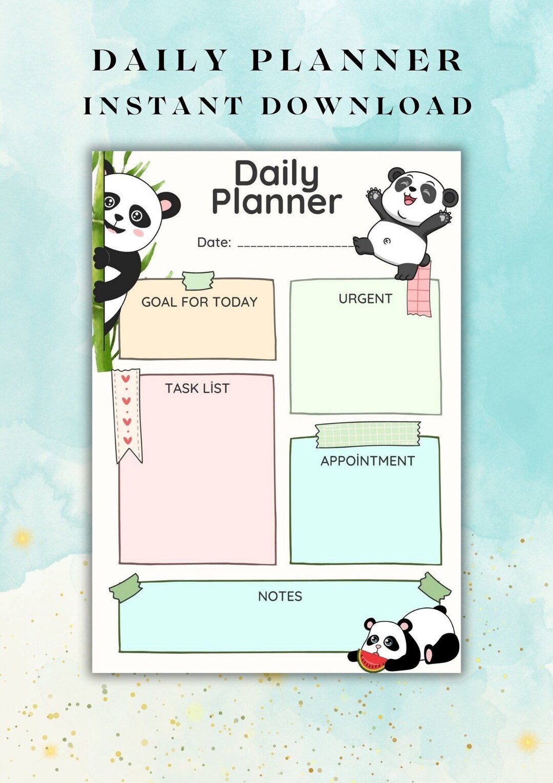 Panda Planner Printable Planner 2023 Digital Planner Etsy