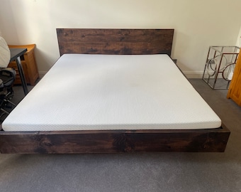 Timber Floating Bed Walnut
