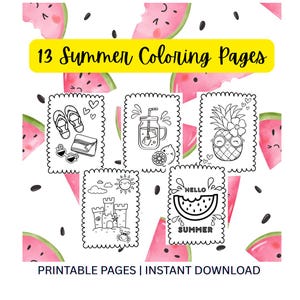 13 Summer Coloring Pages