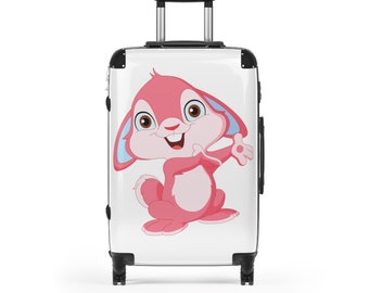 Pink Bunny Suitcases, child suitcase, baby first suitcase, gift for baby girl, baby shower girl, little girl suitcase, little girl luggage,