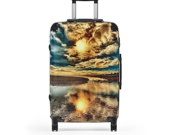 Turquoise and Gold Sky and Water Suitcases