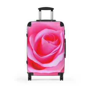 Floral Suitcase, Rose Flower Luggage, Pink Flower Travel Bag