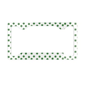 Green Clover Metal License Plate Frame