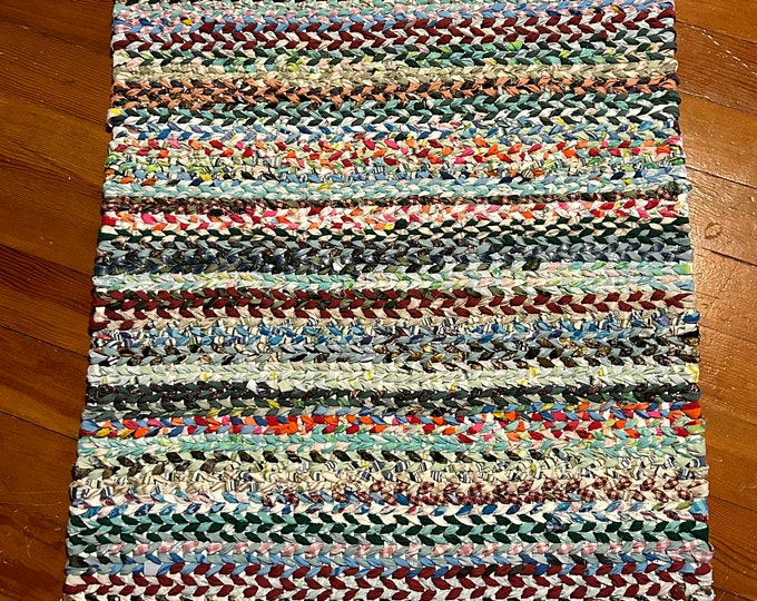 Rug, Recycled Cotton Twined Rugs Rag Rugs 48x25 1/2. - Etsy