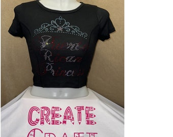 Puerto Rican Princess Rhinestone Bling Crop Top/Shirt. Boricua, Puerto Rican Flag, Bandera de Puerto Rico, Puertorriquena.