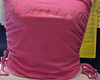 Latina, Rhinestone Tube Top/Shirt.
